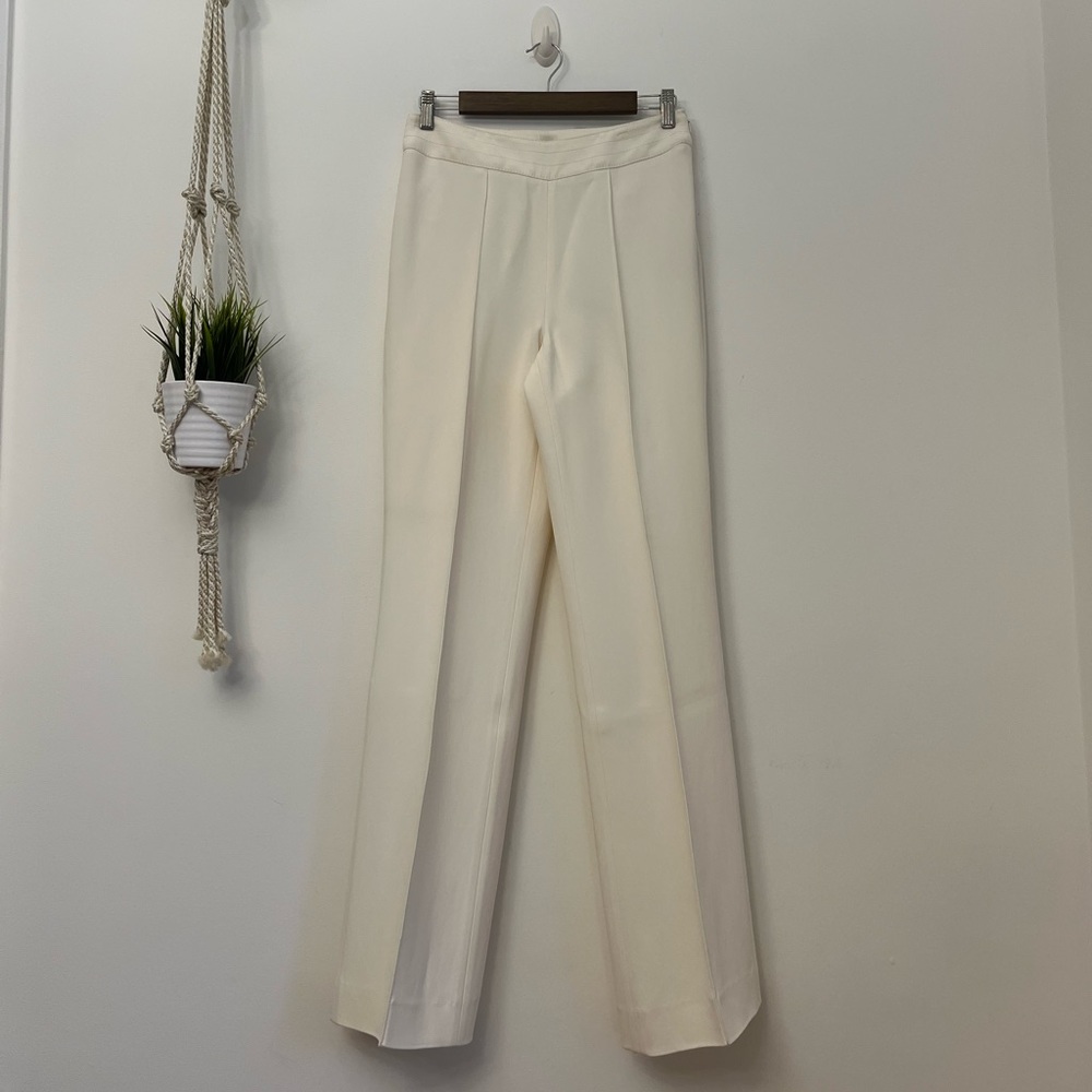 VICTOR ALFARO Straight Leg Cream Trousers, 4